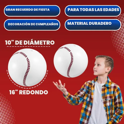 Vista 4 de Bedwina Pelotas inflables de béisbol (paquete de 12) de 16 pulgadas, pelotas de playa de béisbol para decoraciones de fiestas temáticas y decoración