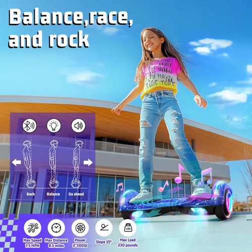 Vista 2 de Conjunto de accesorios para asiento de scooter con luces LED Corlorful, Bluetooth con longitud de marco ajustable para niños y niñas