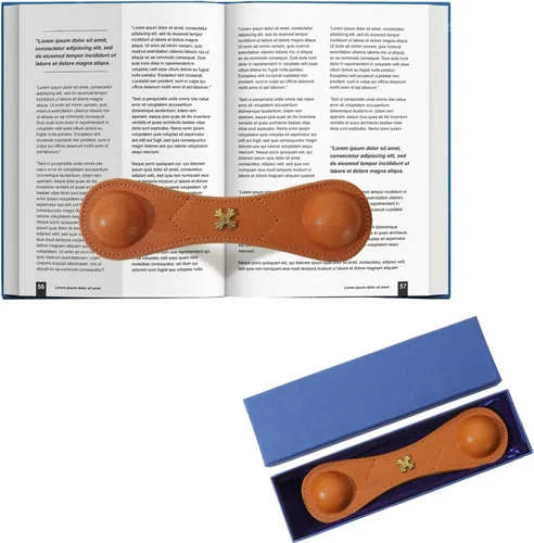 Vista 9 de Soporte para páginas de peso para libros, de cuero auténtico, para hombres y mujeres, marcadores ponderados para libros de cocina, regalo