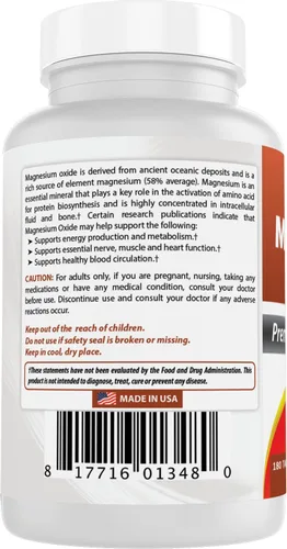 Vista 7 de Best Naturals Óxido de magnesio 500 mg 180 comprimidos