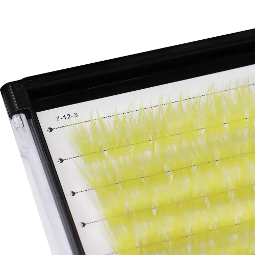 Vista 36 de Pestañas postizas de tallo ancho con varias pestañas falsas de colores D Curl de 10 a 20 mm para elegir, pestañas postizas profesionales