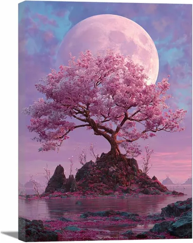 Vista 10 de VOCBAN Naturaleza árbol de la vida imágenes abstractas lienzo pintura grande moderno lienzo arte de pared árboles coloridos sala de estar decoración