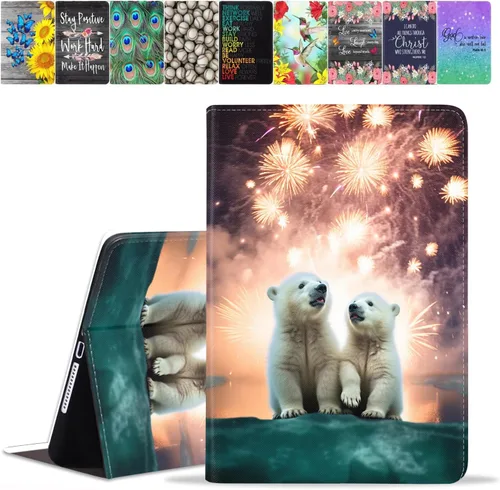 Vista 28 de Funda para Samsung Galaxy Tab A8 de 10.5 pulgadas (SM-X200/X205/X207), funda de piel sintética premium con función de encendido automático