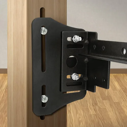 Vista 4 de 2 soportes de cama para cabecera, color negro Heavy Duty, Bed Modification Plate Brackets for Headboard, Adjustable Bed Headboard Brackets, For