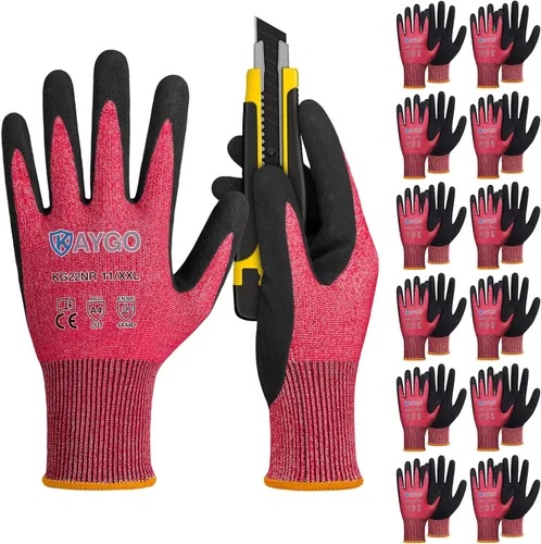 Vista 8 de KAYGO ANSI A4 Cut Resistant Gloves, Level 4 Abrasion Resistant Work Gloves