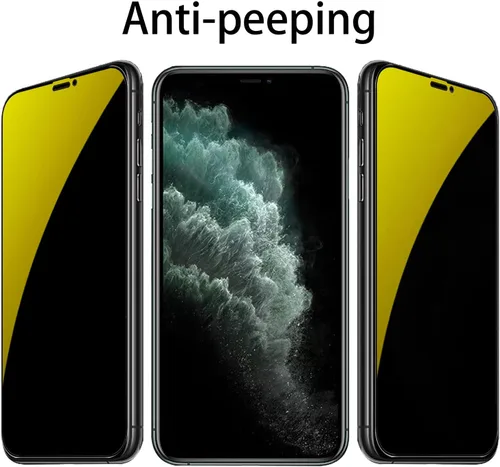 Vista 2 de Espejo de vidrio templado antiazul, protector de pantalla anti-espía, película antiespía para iPhone 11 Pro Max/iPhone XS Max, 6.5 pulgadas
