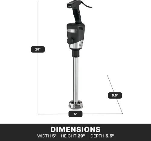 Vista 5 de Waring Commercial Big Stix batidora de inmersión con eje desmontable, Negro/Plateado