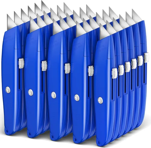 Vista 18 de DIYSELF Paquete de 2 cuchillos utilitarios, cortador retráctil, resistente (naranja)