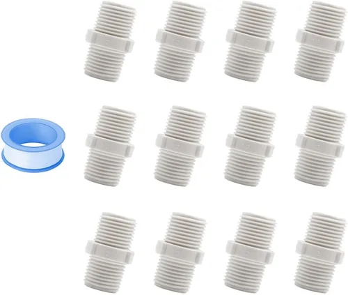 Vista 10 de 2 unids 1-1/2 "PVC accesorios de tubería pezón G1-1/2 X G1-1/2 macho a macho conector adaptador de acoplamiento de rosca HE023-1-1/2
