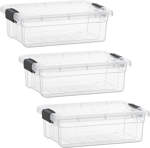 Vista 176 de Superio Mini contenedor de almacenamiento de plástico para crayón, suministros de arte y estuche de costura, organizador pequeño apilable