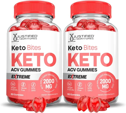 Vista 9 de Keto Bites Keto ACV Gummies Fórmula Extrema 2000 mg Vegano Sin OGM con Jugo de Granada Raíz de Remolacha B12 60 Gummys