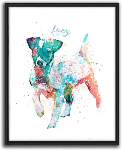 Vista 34 de Personal-Prints Regalo de arte personalizado para pared de perro, impresión artística moderna personalizada única de estilo acuarela La raza