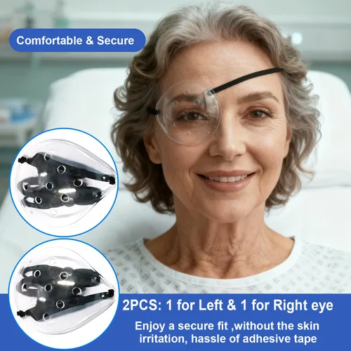 Vista 5 de AMZVIO 2 protectores oculares para después de la cirugía de cataratas, parche protector duro para dormir, con correa ajustable, cubierta de ojos