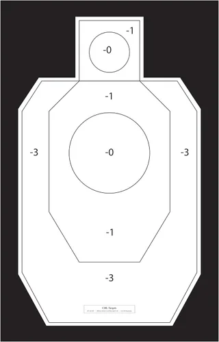 Vista 2 de Práctica oficial IDPA blancos de tiro de papel, objetivo de torso de competencia, blanco de tiro de silueta IDPA, objetivos de campo de tiro