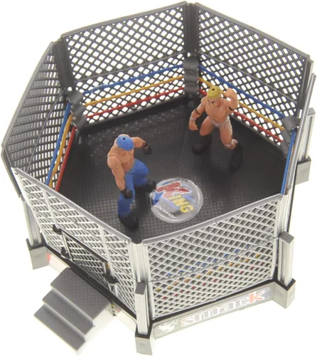 Vista 7 de Smack, anillo de escenario de lucha libre con 12 figuras mejoradas de 6 x 6 pulgadas