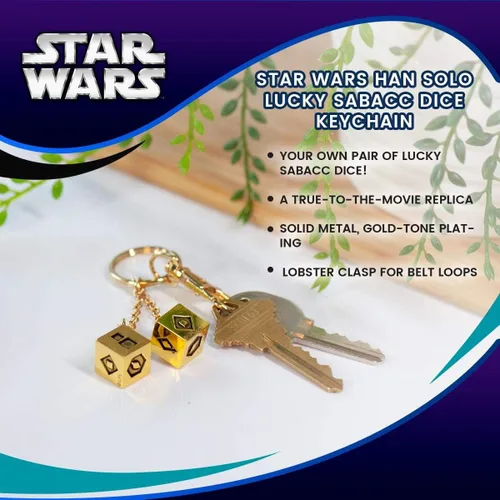 Vista 7 de SalesOne LLC Star Wars Han Solo Lucky Sabacc - Llavero de dados, Latón