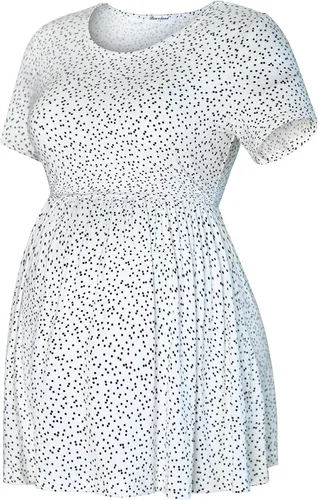 Vista 6 de Bearsland Tops de maternidad manga corta cuello redondo lactancia camisa ropa de embarazo