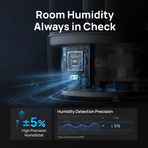 Vista 6 de DREO Humidificadores para dormitorio, humidificador de niebla fría de gran tamaño de 6 litros para habitación grande, tiempo de funcionamiento de 60