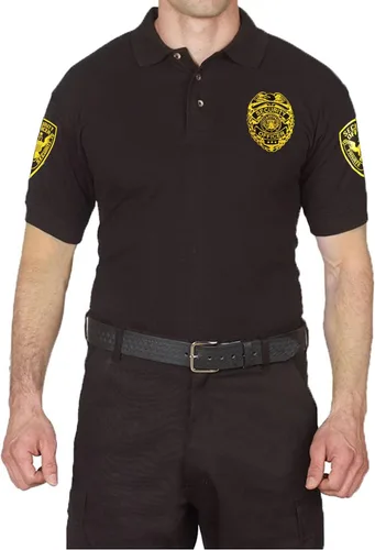 Vista 4 de First Class Polos de seguridad de polialgodón negro