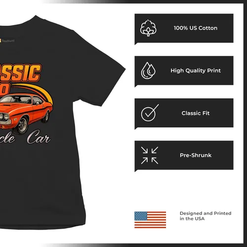 Vista 6 de Camiseta clásica de manga corta con diseño de Muscle Car de 1970