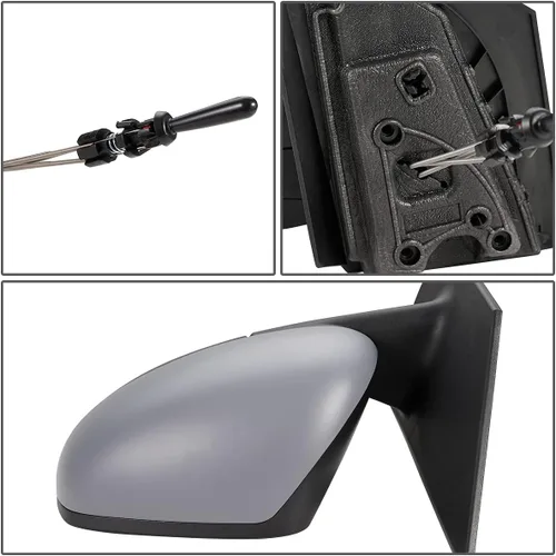 Vista 4 de DNA Motoring OEM-MR-SM1320101 - Espejo lateral plegable para conductor izquierdo con ajuste manual, compatible con Fourtwo 2016-2017, gris