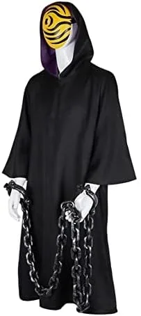 Vista 6 de Disfraz de cosplay de Obito con capa de Uchiha con máscara de Obito para Halloween
