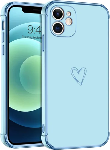 Vista 7 de BENTOBEN Funda para iPhone 12, iPhone 12, lindo patrón de corazón, ajuste delgado, suave, flexible, a prueba de golpes, TPU para mujeres, niñas