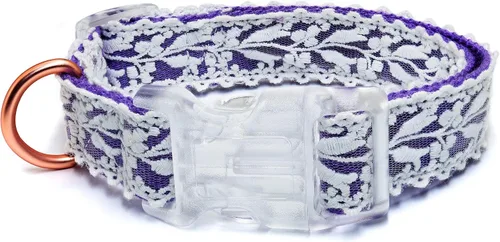 Vista 9 de Juego de collar y correa para perro, encaje de algodón hecho a mano de 4 a 5 pies, ajustable, cómodo, collares y correas únicos para perros Marrón