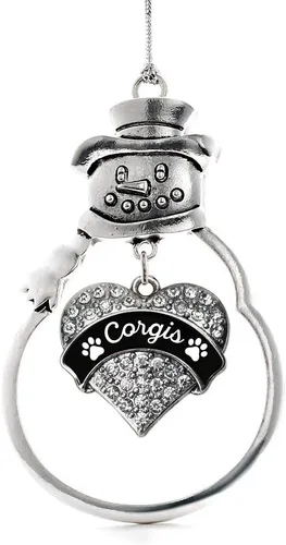 Vista 188 de Colgante de plata con diseño de Detroit con forma de corazón y muñeco de nieve con circonitas cúbicas