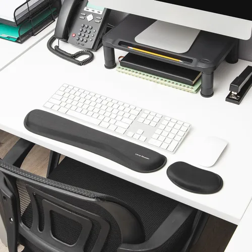 Vista 6 de Mind Reader Juego de reposamuñecas ergonómico para teclado y mouse, accesorio para juegos, espuma viscoelástica, 16.75 pulgadas de largo x 3