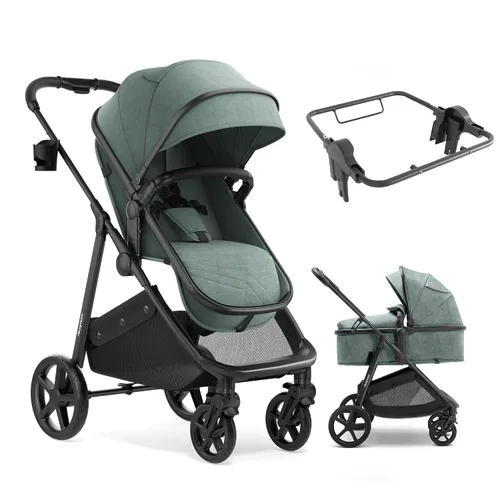 Vista 12 de Mompush Wiz - Cochecito 2 en 1 con adaptador Chicco, asiento reversible Caqui