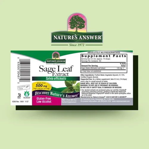 Vista 2 de Nature 's Respuesta Sage Leaf con orgánico Alcohol, 1-Fluid onza