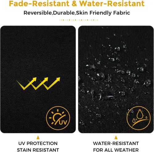 Vista 6 de FUNHOME Cojín de Banco para Exteriores 42 x 18 x 3 Pulgadas, Cojín de Sofá Portátil Resistente al Agua, Cojín de Columpio de Porche con Asa y Lazos