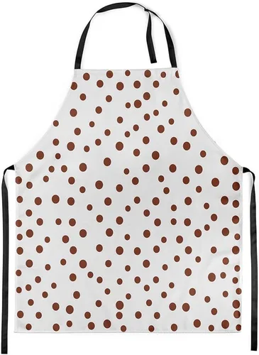 Vista 15 de jejeloiu Delantal de lunares rojos y blancos para mujeres y hombres, de 26 x 31 pulgadas, diseño retro de lunares