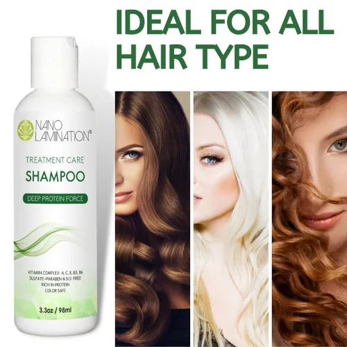 Vista 6 de Champú de queratina para el cuidado del tratamiento del cabello, 3.3 onzas, champú para el cabello sin sulfatos ni parabenos, champú de colágeno