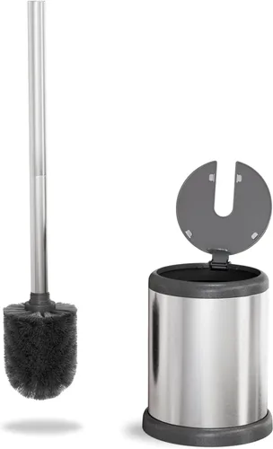 Vista 10 de ToiletTree Products Escobilla de inodoro con tapa, elegante cepillo y soporte para inodoro, juego de cepillos para inodoro con base pesada, cepillo