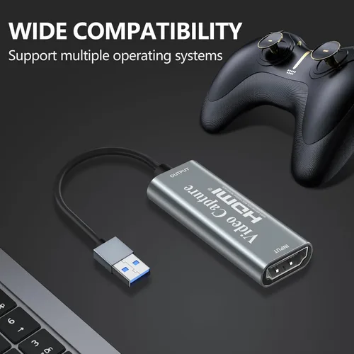 Vista 7 de Papeaso Tarjetas de captura de video, 4K HDMI a USB 3.0 dispositivo de captura de video, 1080P HD 60 fps transmisión en vivo y grabación de video