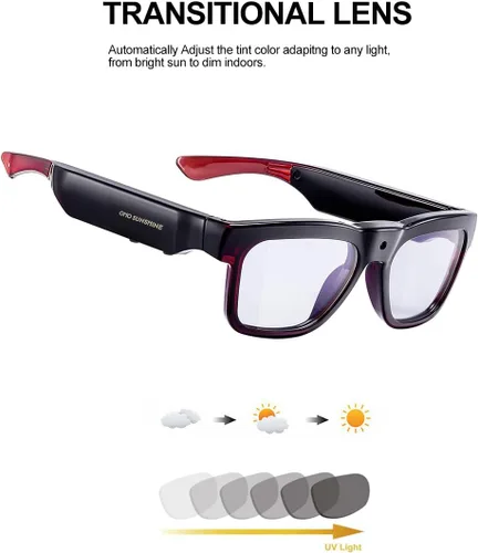 Vista 4 de OHO - Lentes inteligentes ultraligeros 4K, chat AI y traducción en tiempo real, compatible con aplicaciones OHO, grabación mientras se carga, lente