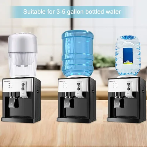Vista 6 de Dispensador de enfriador de agua de carga superior – Dispensador eléctrico de escritorio caliente y frío, 3 ajustes de temperatura agua hirviendo
