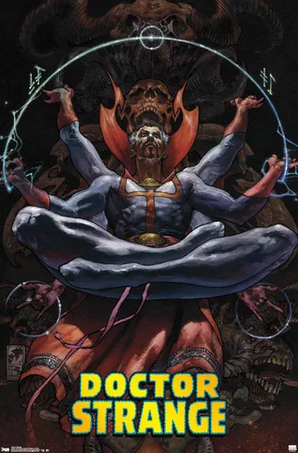 Vista 11 de Trends International Marvel Comics Doctor Strange - Póster de pared meditando, 14.725 x 22.375 pulgadas, versión enmarcada de madera de granero