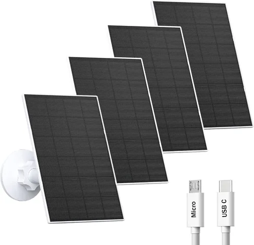 Vista 8 de Panel solar de 2 W para cámara de seguridad al aire libre, cargador USB/USB-C con IP65 impermeable, montaje ajustable de 360° y cable de 7.2 pies
