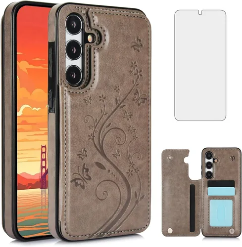 Vista 7 de Asuwish Funda de teléfono para Samsung Galaxy S25 5G con protector de pantalla de vidrio templado y tarjetero con soporte para tarjetero, soporte