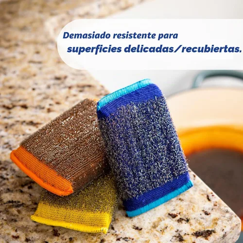Vista 4 de Esponjas de limpieza grandes de acero de Scrub Daddy - Esponja de acero inoxidable XL de Scrub Daddy para fregar platos - Almohadillas de limpieza