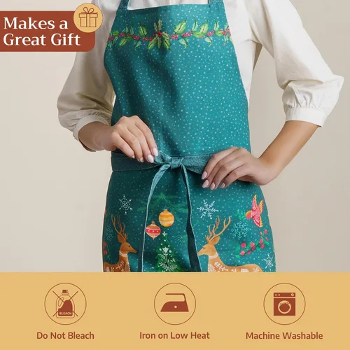 Vista 351 de Maison d' Hermine Delantales para mujer con bolsillo, 100% algodón (27.50 x 31.50 pulgadas)