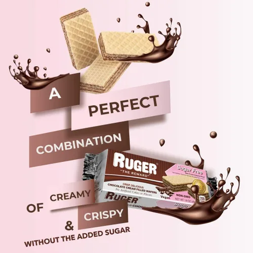 Vista 8 de RUGER Obleas de chocolate sin azúcar, 1.6 onzas (paquete de 12)