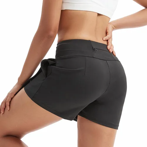 Vista 2 de Blaosn Pantalones cortos con falda para mujer, para gimnasio, yoga, atletismo, entrenamiento, correr, tenis, falda linda para niñas, ropa de moda
