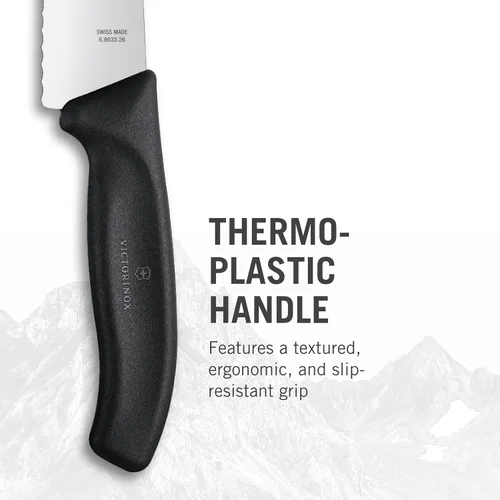 Vista 3 de Victorinox Swiss Classic - Cuchillo de pan curvo de 10.25 pulgadas con borde dentado y mango negro