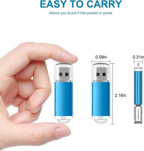 Vista 4 de TOPESEL Unidad flash USB 3.0 de 128 GB, memoria USB de alta velocidad para almacenamiento de datos (azul)