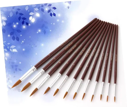 Vista 2 de EXCEART Juego de 12 piezas de cepillos para el cabello, suministros de limpieza, juego de pinceles de pintura al óleo, pinceles de pintura, pincel