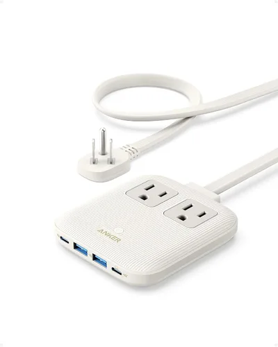 Vista 8 de Anker Estación de carga Nano (67W máx.), regleta de alimentación USB-C 6-en-1 para iPhone 16/15 y MacBook, con enchufe plano y cable de extensión